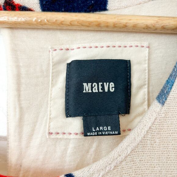 Maeve Anthropologie Knit Floral Bell Sleeve Swing Dress Large Multicolor - Picture 4 of 7